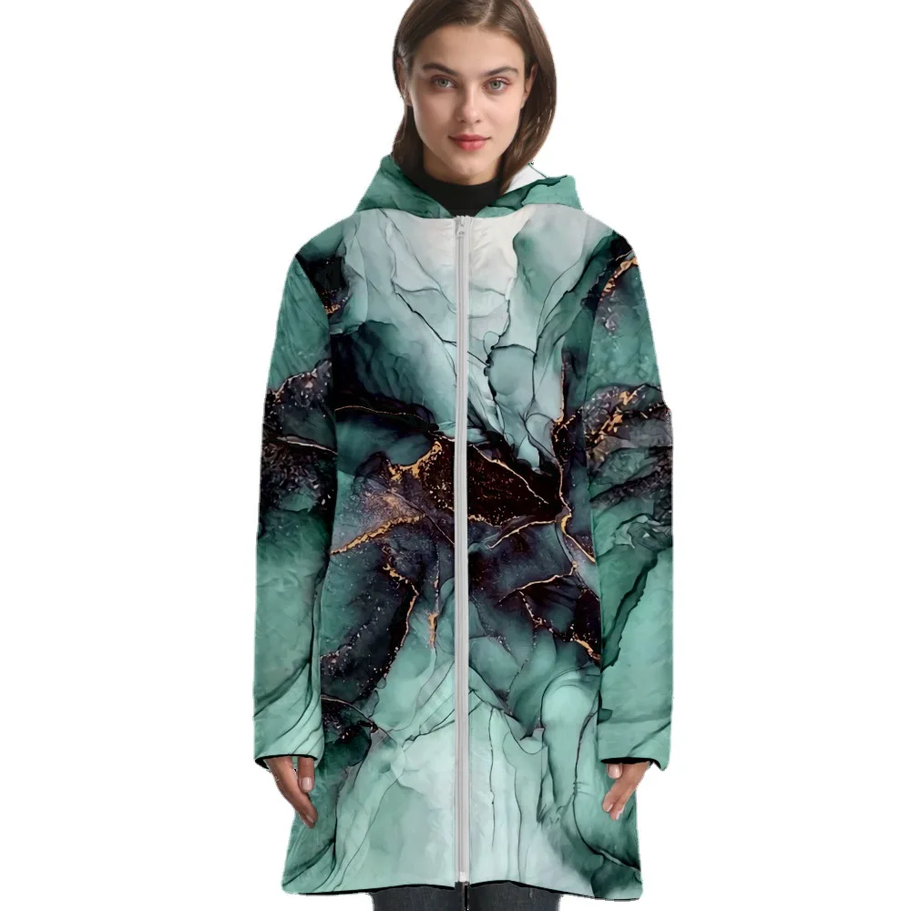 Zimska dolje jakna srednje dužine XXS-4XL Plus size Žene kaput s kapuljačom na bijelom гусином пуху, lagana i topla dolje jakna Slika 4 