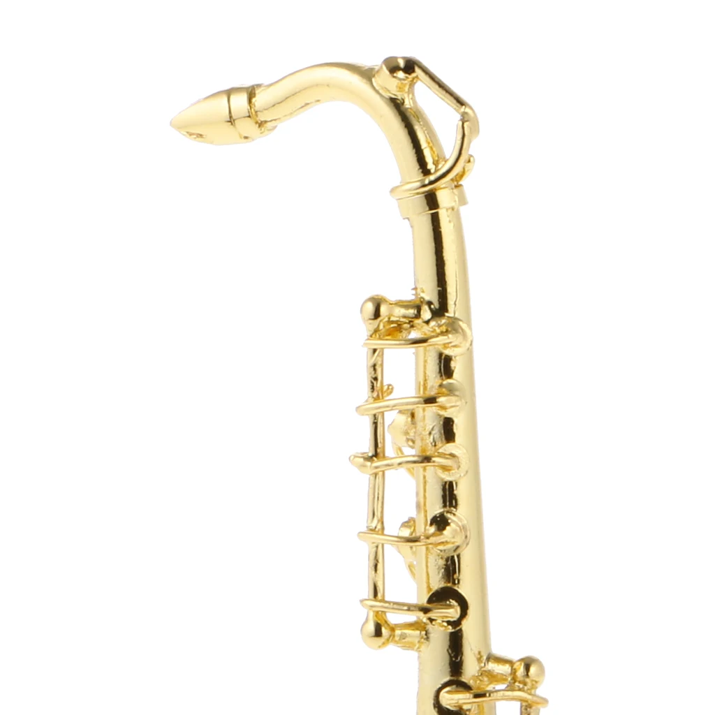 Rafting Zlatni Minijaturni Saksofon za mjerilo 1:12 Pribor za dollhouse Klasična igračka alat Glazbeni Dječji Trening poklon Slika 1 