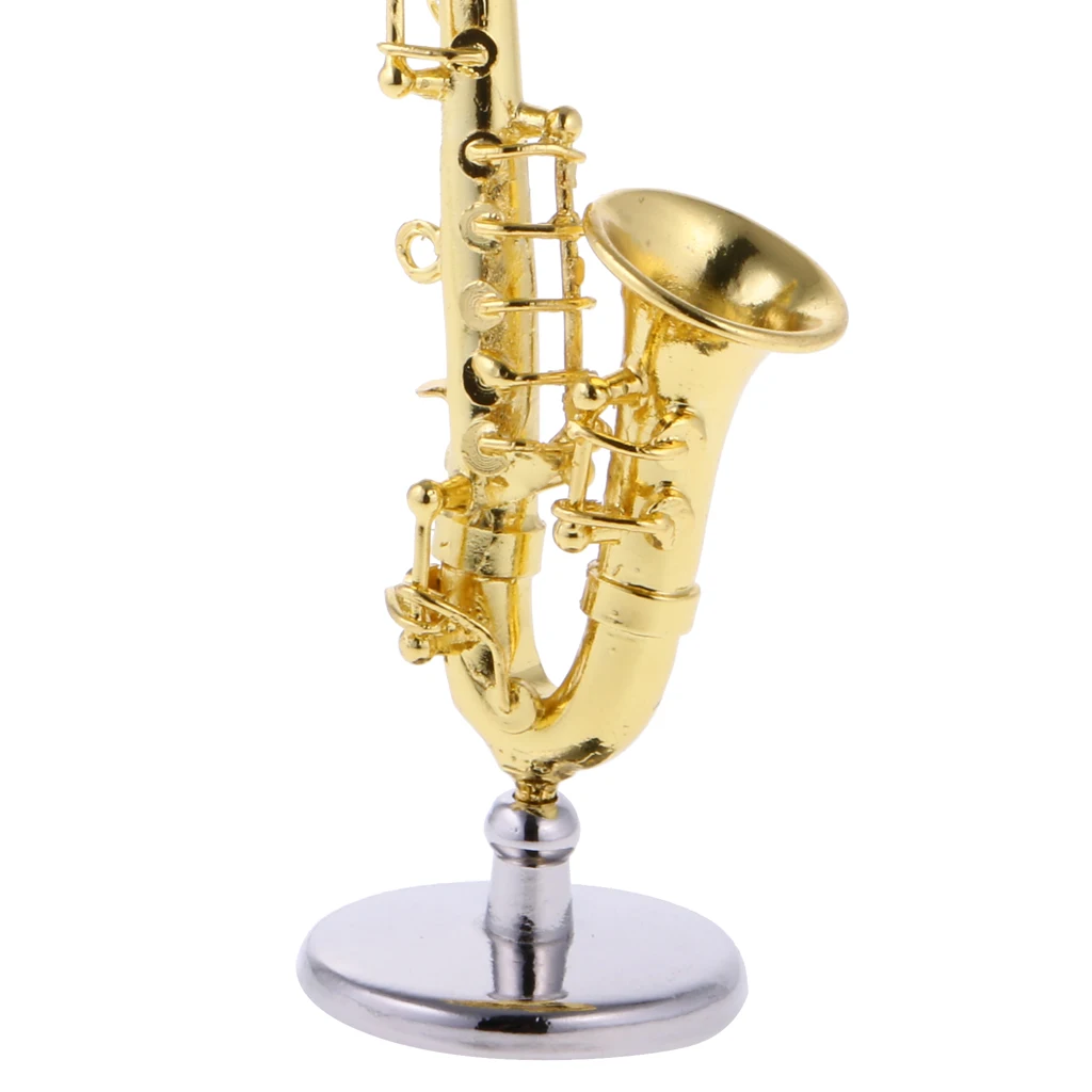 Rafting Zlatni Minijaturni Saksofon za mjerilo 1:12 Pribor za dollhouse Klasična igračka alat Glazbeni Dječji Trening poklon Slika 2 