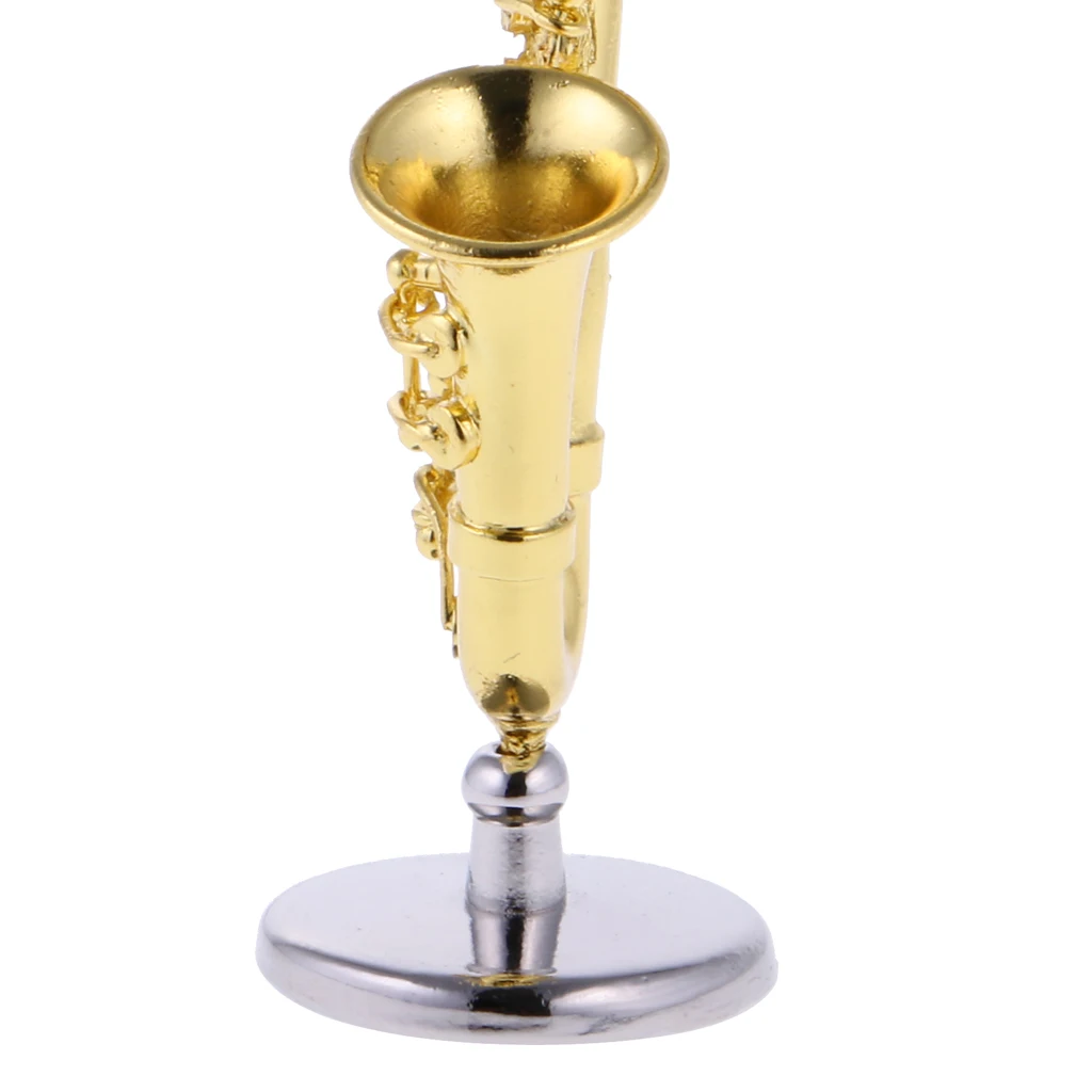 Rafting Zlatni Minijaturni Saksofon za mjerilo 1:12 Pribor za dollhouse Klasična igračka alat Glazbeni Dječji Trening poklon Slika 5 
