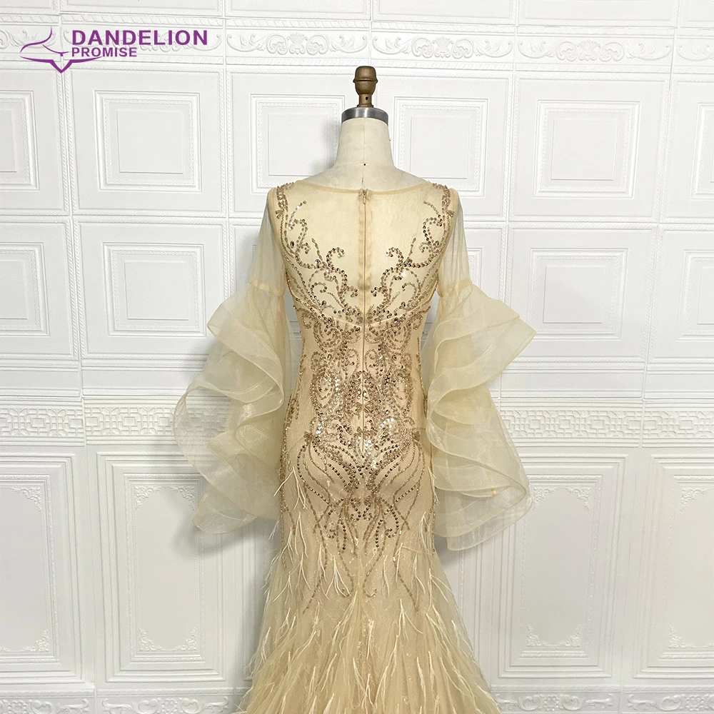 Luksuzni Zlatne latice dugi rukav Sirena Večernje haljine za žene 2021 Sjajne šljokice Perle Seksi haljine za maturalnu večer