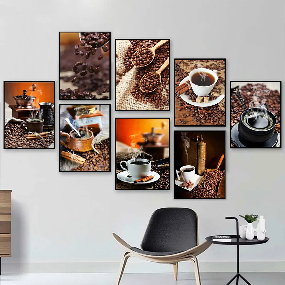 Berba Kave Platnu Slikarstvo Zid Umjetnost Kafić Plakati Ispisuje Moderne Realan Uređenje Doma Kuhinja Dekor Cuadros Slika 0 