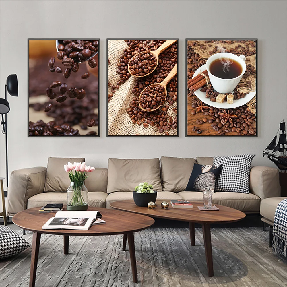 Berba Kave Platnu Slikarstvo Zid Umjetnost Kafić Plakati Ispisuje Moderne Realan Uređenje Doma Kuhinja Dekor Cuadros Slika 1 