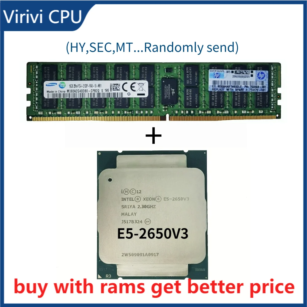 Ram poslužitelja DDR4 16G 2133 Mhz procesor E5-2650V3 SR1YA 2,3 Ghz 10 jezgri 105 W Socket LGA 2011-3 Procesor