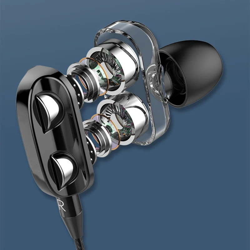 Uravnotežen Ugradnju + Dinamičke Slušalice 2 Vozač koji se Kreće Spool Željeza 3,5 mm Univerzalni Ožičen Slušalice Najnoviji 6D stereo Slušalice