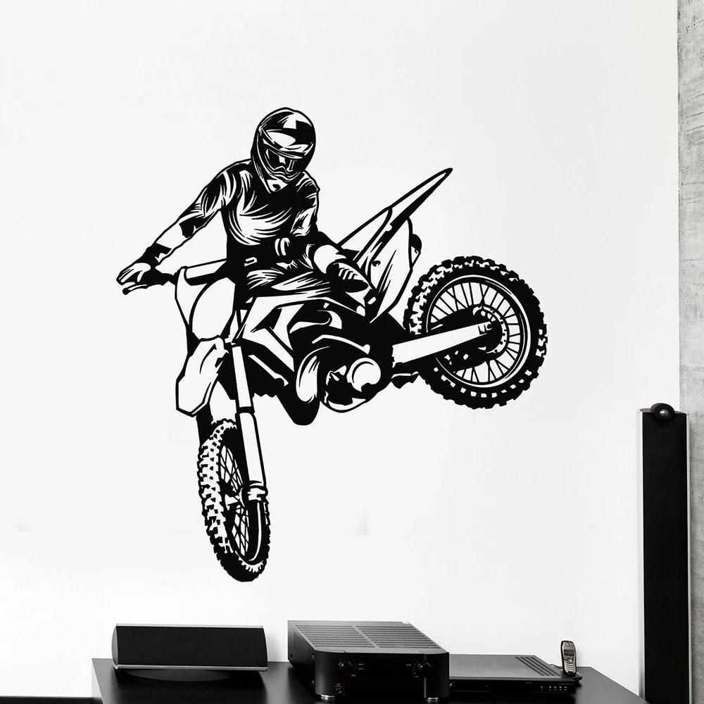 Motocikl Vinil Naljepnica na Zidu Spavaće sobe Freestyle Ski Brzina Ekstremni Sportovi Naljepnice Tinejdžerske Sobe Plakati Udaljiti P679 Slika 0 