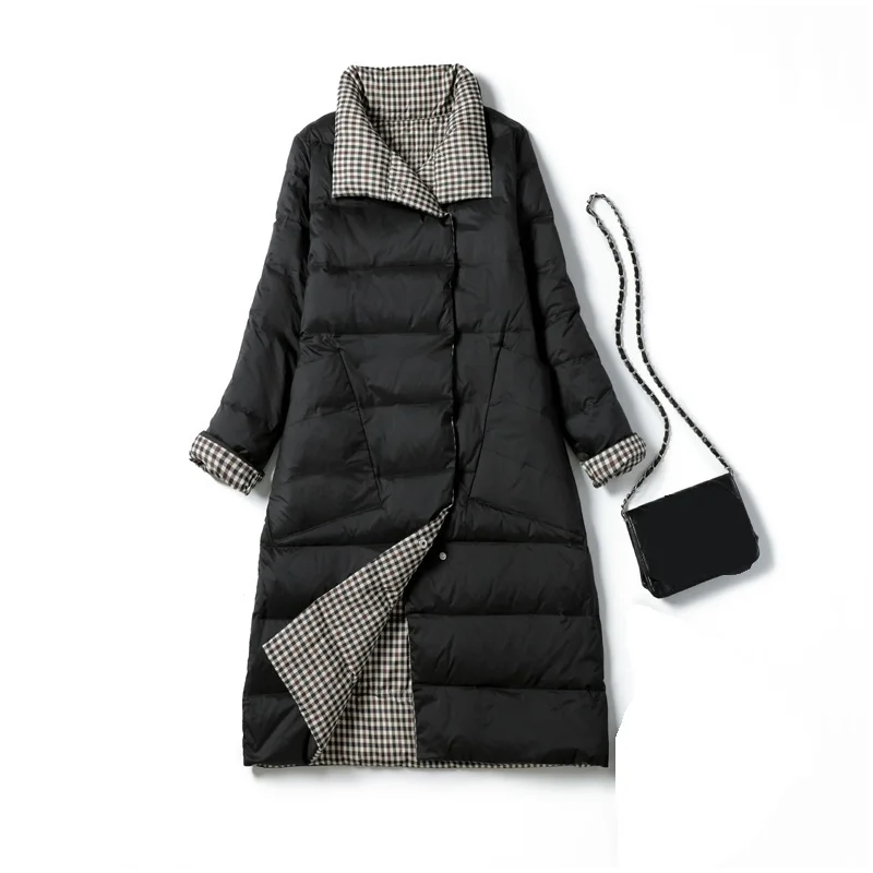 Zimsko donje bilateralna duga apsolutno kaput visoke kvalitete sa bijele patke perjem двубортная topla jakna-snježna parka jakna